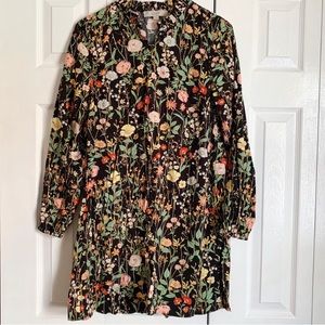 LOFT Long Sleeve Floral Dress Small